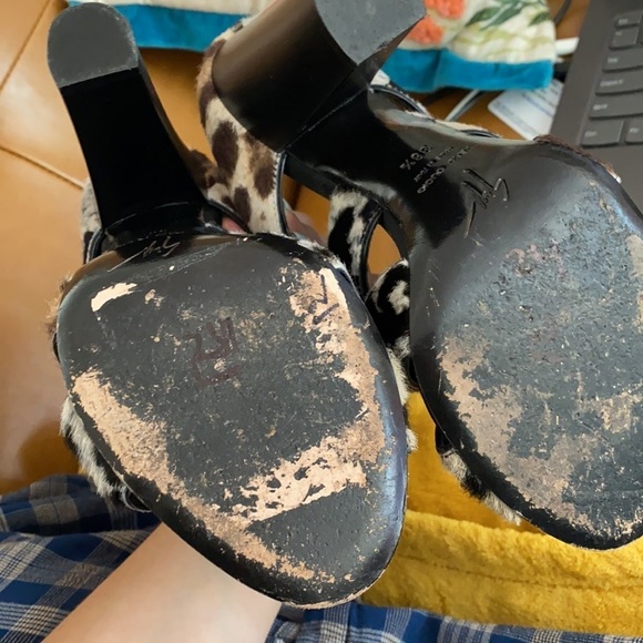 Giuseppe Zanotti / Alien Dubai Pony sandal Crisscross Heel Animal Print 38.5 - Picture 5 of 7